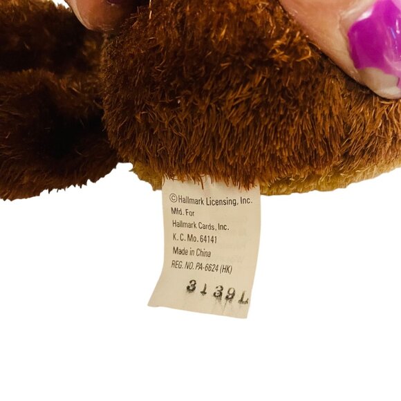 Hallmark Reindeer Plush Toy With Festive Red Green  Scarf 9" - Picture 5 of 5